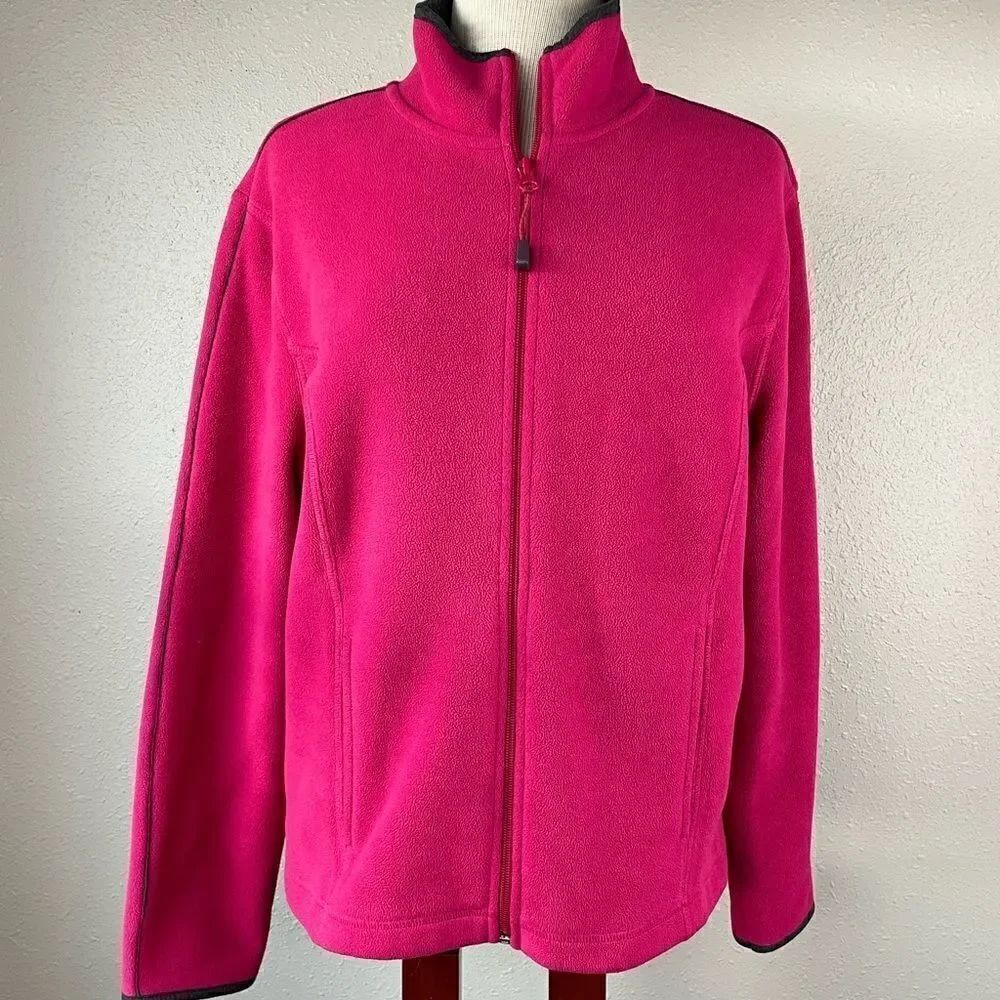 St. John’s Bay Active Pink Full Zip Fleece Jacket EUC